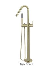 Meir ROUND Freestanding Bath Spout And Hand Shower In Chrome - Matte Black - Tiger Bronze - Champagne - Brushed Nickel