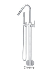 Meir ROUND Freestanding Bath Spout And Hand Shower In Chrome - Matte Black - Tiger Bronze - Champagne - Brushed Nickel