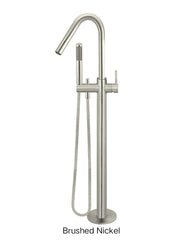 Meir ROUND Freestanding Bath Spout And Hand Shower In Chrome - Matte Black - Tiger Bronze - Champagne - Brushed Nickel