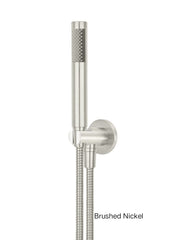Meir ROUND Hand Shower On Fixed Bracket In Chrome - Matte Black - Tiger Bronze - Champagne - Brushed Nickel