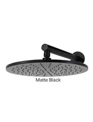 Meir ROUND Wall Shower 300mm Rose, 400mm Arm In Matte Black - Tiger Bronze - Champagne - Brushed Nickel