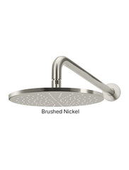 Meir ROUND Wall Shower 300mm Rose, 400mm Curved Arm In Matte Black - Tiger Bronze - Champagne - Brushed Nickel