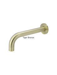Meir ROUND Curved Basin Wall Spout In Chrome - Matte Black - Tiger Bronze - Champagne - Brushed Nickel