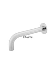 Meir ROUND Curved Basin Wall Spout In Chrome - Matte Black - Tiger Bronze - Champagne - Brushed Nickel