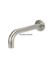 Meir ROUND Curved Basin Wall Spout In Chrome - Matte Black - Tiger Bronze - Champagne - Brushed Nickel