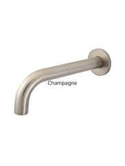 Meir ROUND Curved Basin Wall Spout In Chrome - Matte Black - Tiger Bronze - Champagne - Brushed Nickel