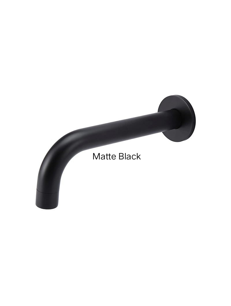 Meir ROUND Curved Basin Wall Spout In Chrome - Matte Black - Tiger Bronze - Champagne - Brushed Nickel