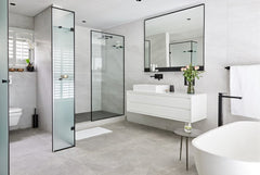 Meir SQUARE Freestanding Bath Mixer In Chrome Or Matte Black
