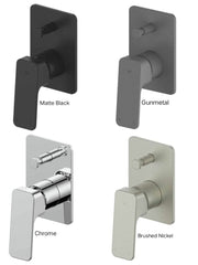 SWEPT Shower or Bath Diverter Mixer In Chrome - Matte Black - Brushed Nickel - Gunmetal
