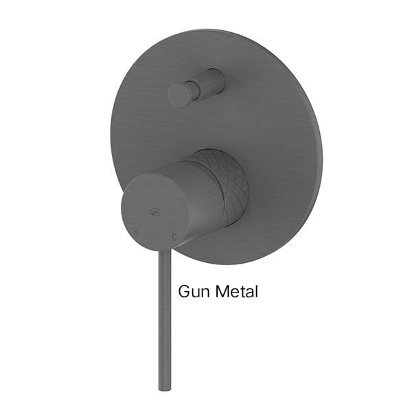 TEXTURA Shower or Bath Diverter Mixer In Matte Black - Brushed Brass - Brushed Stainless - Gunmetal