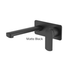 CORBAN Wall Basin Mixer with Faceplate In Chrome - Matte Black - Brushed Nickel