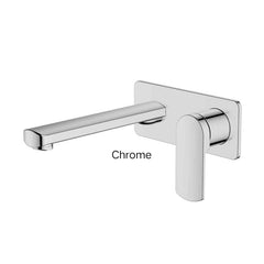 CORBAN Wall Basin Mixer with Faceplate In Chrome - Matte Black - Brushed Nickel