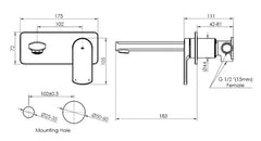 CORBAN Wall Basin Mixer with Faceplate In Chrome - Matte Black - Brushed Nickel