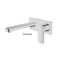 CORBAN Wall Basin Mixer with Faceplate In Chrome - Matte Black - Brushed Nickel