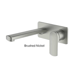 CORBAN Wall Basin Mixer with Faceplate In Chrome - Matte Black - Brushed Nickel