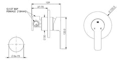 ASTRO II Shower Mixer – Round In Chrome - Matte Black - Brushed Brass - Brushed Nickel - Gunmetal