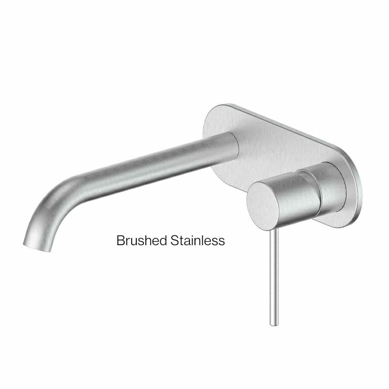 GISELE Wall Basin Mixer W/Plate In Chrome - Matte Black - Brushed Brass - Brushed Stainless - Gunmetal