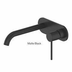 GISELE Wall Basin Mixer W/Plate In Chrome - Matte Black - Brushed Brass - Brushed Stainless - Gunmetal
