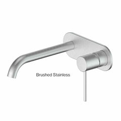 GISELE Wall Basin Mixer W/Plate In Chrome - Matte Black - Brushed Brass - Brushed Stainless - Gunmetal