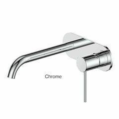 GISELE Wall Basin Mixer W/Plate In Chrome - Matte Black - Brushed Brass - Brushed Stainless - Gunmetal