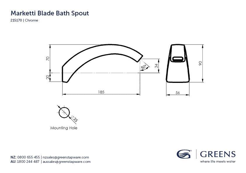 MARKETTI Blade Bath Spout