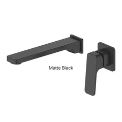SWEPT Wall Basin Mixer In Chrome - Matte Black - Brushed Nickel - Gunmetal