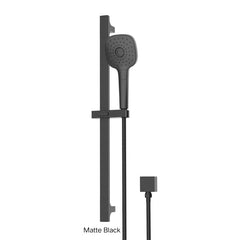 CORBAN Adjustable Rail Shower In Chrome - Matte Black - Brushed Nickel
