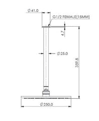 TEXTURA/GISELE Ceiling Shower In Matte Black - Brushed Brass - Brushed Copper - Brushed Stainless - Gunmetal