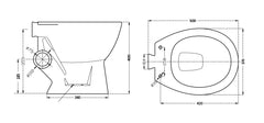 OLD SCHOOL Skew Pan Toilet Left or Right