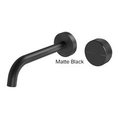 Phoenix AXIA Wall Basin / Bath Curved Outlet Mixer Set 180mm In Chrome - Matte Black - Brushed Nickel