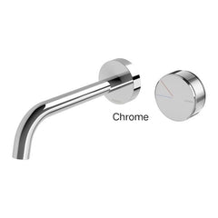 Phoenix AXIA Wall Basin / Bath Curved Outlet Mixer Set 180mm In Chrome - Matte Black - Brushed Nickel