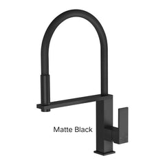 Phoenix VEZZ Flexible Hose Sink Mixer Square In Chrome - Matte Black - Brushed Nickel