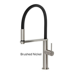 Phoenix BLIX Flexible Hose Sink Mixer Round In Chrome - Matte Black - Brushed Nickel