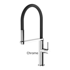 Phoenix BLIX Flexible Hose Sink Mixer Round In Chrome - Matte Black - Brushed Nickel