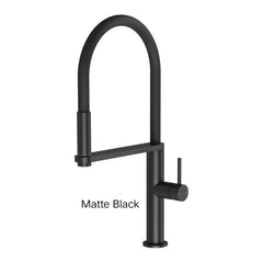 Phoenix BLIX Flexible Hose Sink Mixer Round In Chrome - Matte Black - Brushed Nickel