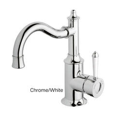 Phoenix NOSTALGIA Basin Mixer 160mm Shepherds Crook In Chrome - Chrome/White - Antique Black - Brushed Nickel