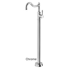 Phoenix NOSTALGIA Floor Mounted Bath Mixer Shepherds Crook In Chrome Or Chrome/White