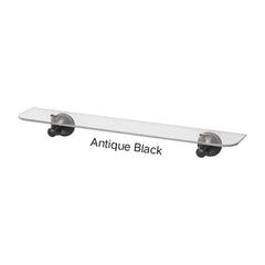 Phoenix NOSTALGIA Glass Shelf In Chrome - Antique Black - Brushed Nickel