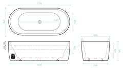Lisa Freestanding Spa Bath with 14 jets