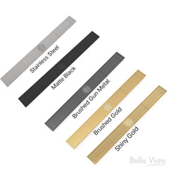 BINDAAS CFG AU Pattern - 15mm Depth In Stainless Steel - Matte Black - Brushed Gold - Brushed Gunmetal - Shiny GoldSize 600mm to 1800mm