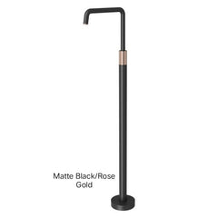 Phoenix TOI Floor Mounted Bath Mixer In Chrome/Matte Black - Matte Black - Matte Black/Rose Gold