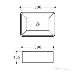 Hugo 500 x 390mm No tap hole basin