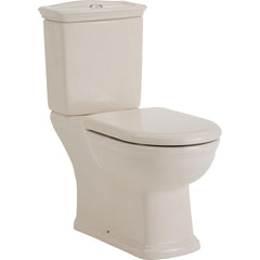 KENSINGTON White Close-Coupled Toilet Suite, P-Trap, S-Trap Or Ivory Close-Coupled Toilet Suite, S-Trap 240