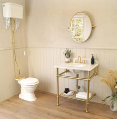STEWARD WASHSTAND WITH 75 x 55 REAL CARRARA MARBLE TOP