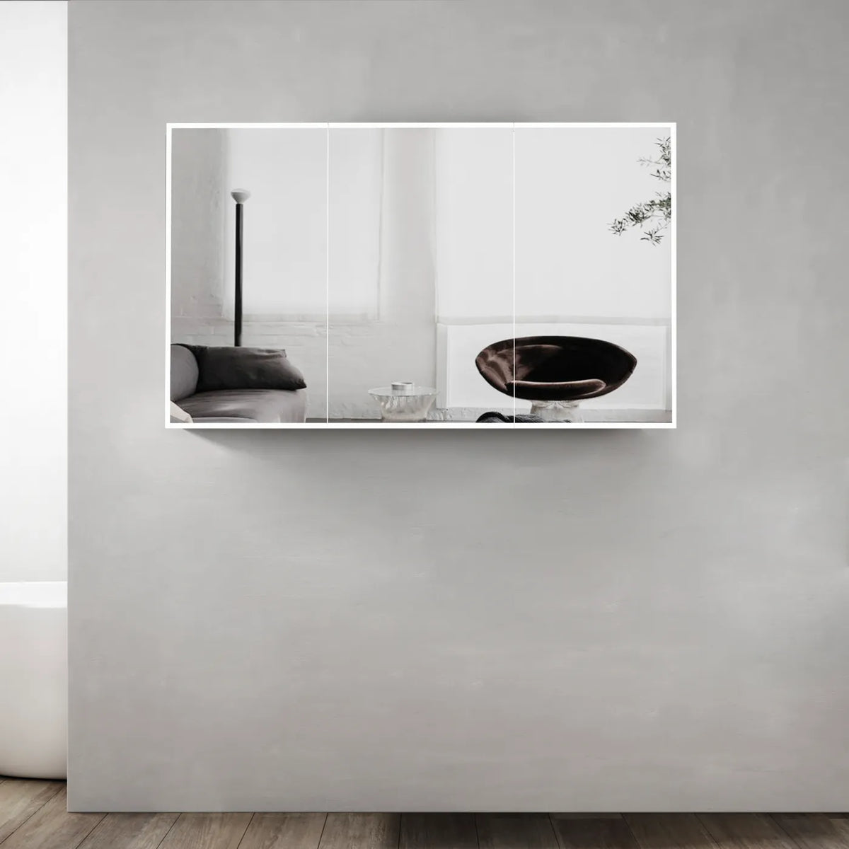 LED MOONLIGHT 1200X650 SHAVING CABINET 3 DOORS